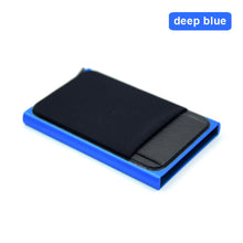 YUECIMIE Slim Aluminum Wallet With Elasticity Back Pouch ID Credit Card Holder Mini RFID Wallet Automatic Pop up Bank Card Case