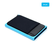 YUECIMIE Slim Aluminum Wallet With Elasticity Back Pouch ID Credit Card Holder Mini RFID Wallet Automatic Pop up Bank Card Case