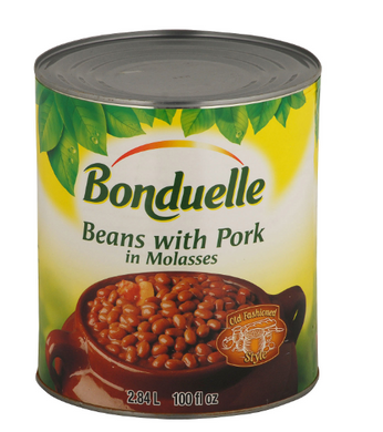 BONDUELLE BEANS BAKED W/PORK TOMATO SAUCE 20KG (PACK OF 6 X 2.84 LITERS) - DeliverMyCart.com