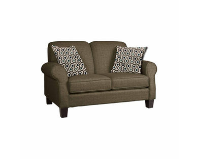 Décor-Rest Joey Sky Collection Fabric Loveseat in Balance Espresso/Pollo Navy Free Delivery