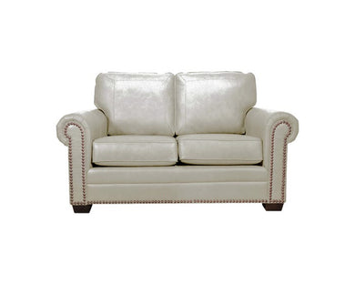 SBF Upholstery Leather Match Loveseat in Bisque Free Delivery