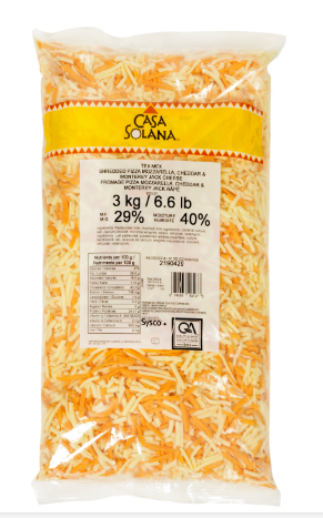 SAPUTO CASA SALONA CHEESE SHREDDED TEX MEX PACK OF 2 (6KG)