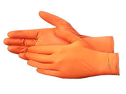 ULINE ORANGE NITRILE GLOVES PACK OF 100