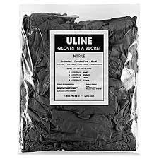 ULINE BLACK INDUSTRIAL NITRILE GLOVES PACK OF 100