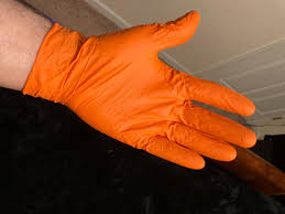 Orange ULINE SECURE GRIP™ NITRILE GLOVES PACK OF 50