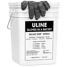 ULINE SECURE GRIP™ NITRILE GLOVES IN A BUCKET PACK OF 300