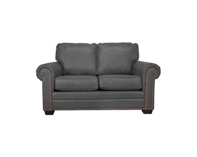 SBF Upholstery Leather Match Loveseat in Grey Free Delivery