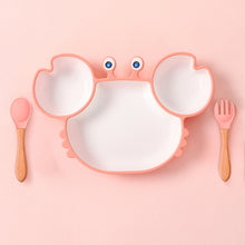 hibobi Baby Bowls Plates Spoons Silicone Suction Food Tableware BPA Free Non-Slip Baby Dishes Crab Food Feeding Bowl for Kids