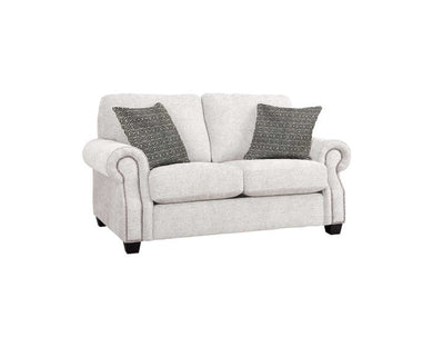 Decor-Rest Rico Collection Fabric Loveseat in Hot Ivory/Hedge Oreo Free Delivery