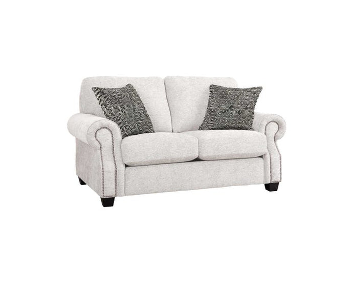 Decor-Rest Rico Collection Fabric Loveseat in Hot Ivory/Hedge Oreo Free Delivery