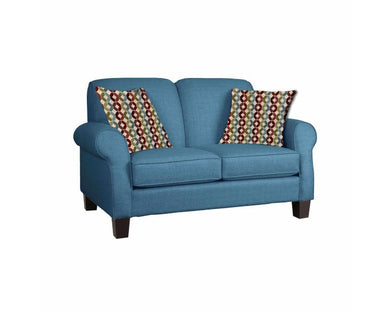 Décor-Rest Joey Sky Collection Fabric Loveseat in Magical Turquoise/Jolly Red Free Delivery