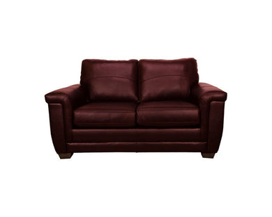 SBF Upholstery Fresno Collection Leather Match Loveseat in Merlot Free Delivery
