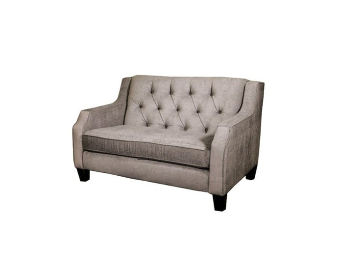 SBF Upholstery Fabric Tufted Loveseat in Latte Free Delivery