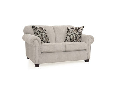 Décor-Rest Barbara Collection Fabric Loveseat in Monaca Sand/Mia Taupe Free Delivery