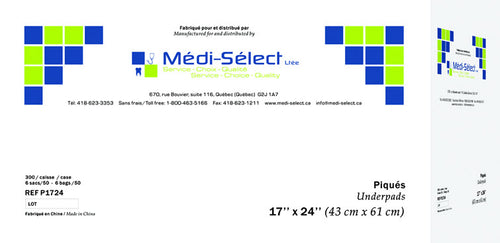 MEDI-SELECT PIQUES/UNDERPADS PACK OF 300
