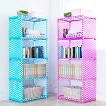 Simple Nonwoven Portable Book Shelf Kids Book Storage Floor DIY Diplay Stand Creative Modern Bookshelf for Home Decoration