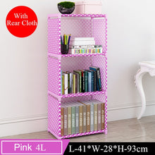 Simple Nonwoven Portable Book Shelf Kids Book Storage Floor DIY Diplay Stand Creative Modern Bookshelf for Home Decoration