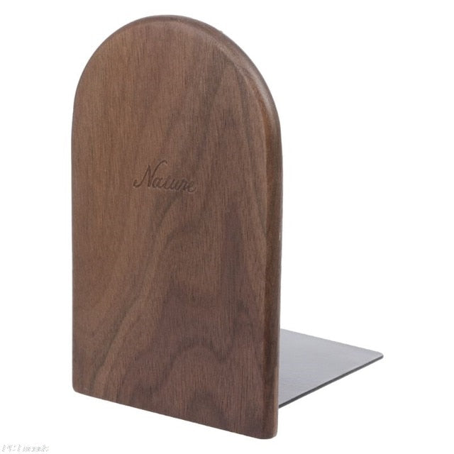 Walnut Wood Book Stand Desktop Organizer Desktop Office Home Bookends Book Ends Stand Holder Shelf 13x8cm - DeliverMyCart.com