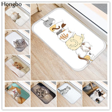 Hongbo Kawaii Welcome Floor Mats Animal Cat Printed Bathroom Kitchen Carpets Doormats Cat Floor Mat for Living Room Anti-Slip - DeliverMyCart.com