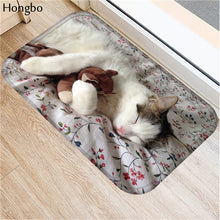 Hongbo Kawaii Welcome Floor Mats Animal Cat Printed Bathroom Kitchen Carpets Doormats Cat Floor Mat for Living Room Anti-Slip - DeliverMyCart.com