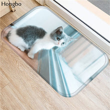 Hongbo Kawaii Welcome Floor Mats Animal Cat Printed Bathroom Kitchen Carpets Doormats Cat Floor Mat for Living Room Anti-Slip - DeliverMyCart.com