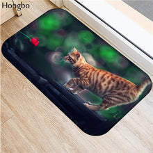 Hongbo Kawaii Welcome Floor Mats Animal Cat Printed Bathroom Kitchen Carpets Doormats Cat Floor Mat for Living Room Anti-Slip - DeliverMyCart.com