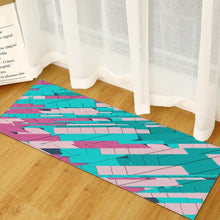 Wood Grain Kitchen Carpet Entrance Doormat Bedroom Hallway Floor Mat 3D Cobblestone Bathroom Water Absorption Anti-slip Long Rug