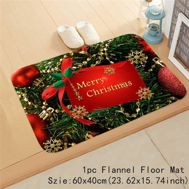 2020 Christmas Mat Outdoor Carpet Doormat Santa Ornament Christmas Decoration for Home Xmas Navidad Deco Noel New Year Gift 2021