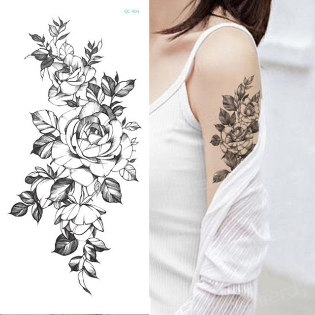 Floral Armband Semi-permanent Tattoo set of 4 Flower Wrist Art Design  Temporary Tattoo Tattoo Sticker 40mm180mm 
