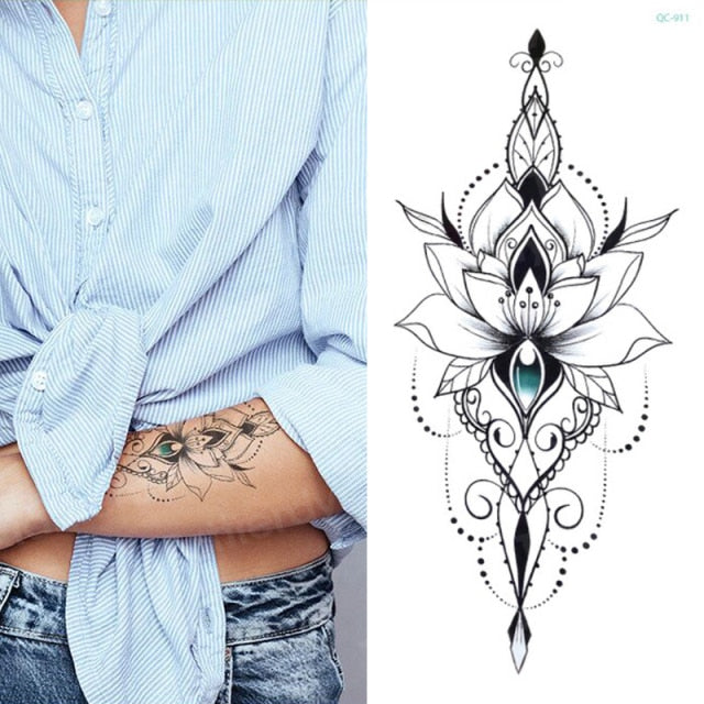 Floral Armband Semi-permanent Tattoo set of 4 Flower Wrist Art Design  Temporary Tattoo Tattoo Sticker 40mm180mm 