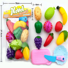 12 PCS Children Play House Toy Cut Fruit Plastic Vegetables Kitchen Baby Classic Kids Toys Pretend Playset Educational Toys