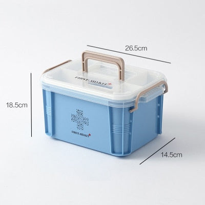 Large First Aid Kit Plastic Medical Box Storage Bins Multi-Layer Medicine Container Household Storage Organizer for Medicine