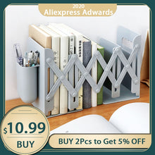 Retractable Bookends For Shelves Book Support Stand Adjustable Bookshelf With Pen Holder Desk Organizer Office Accessories