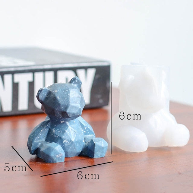 Concrete Cement Bookend Mold Silicone Bear Molds Concrete Cute Bear Molds Bear Molds for Plaster - DeliverMyCart.com