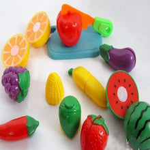 12 PCS Children Play House Toy Cut Fruit Plastic Vegetables Kitchen Baby Classic Kids Toys Pretend Playset Educational Toys