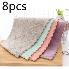 8 pieces Household Super Absorbent Microfiber Towel Kitchen Dish Cloth Non-Stick Oil Washing  Rag Tableware Cleaning Wiping Tool