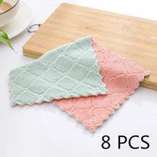 8 pieces Household Super Absorbent Microfiber Towel Kitchen Dish Cloth Non-Stick Oil Washing  Rag Tableware Cleaning Wiping Tool