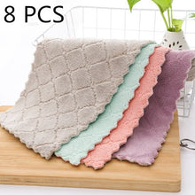 8 pieces Household Super Absorbent Microfiber Towel Kitchen Dish Cloth Non-Stick Oil Washing  Rag Tableware Cleaning Wiping Tool