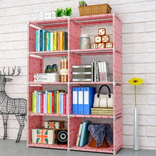 125 cm Double Rows 8 Cube Decorative Display Stand Toys Storage Shelf Rack Bookcase Cabinet Organizer Bookshelf Book Display Unit
