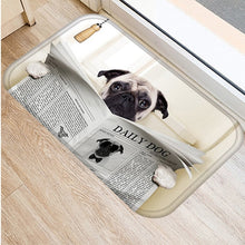 1pcs 40*60cm Cute Pug Husky Dog Pattern Anti-Slip Suede Carpet Door Mat Doormat Outdoor Kitchen Living Room Floor Mat Rug 48302 - DeliverMyCart.com