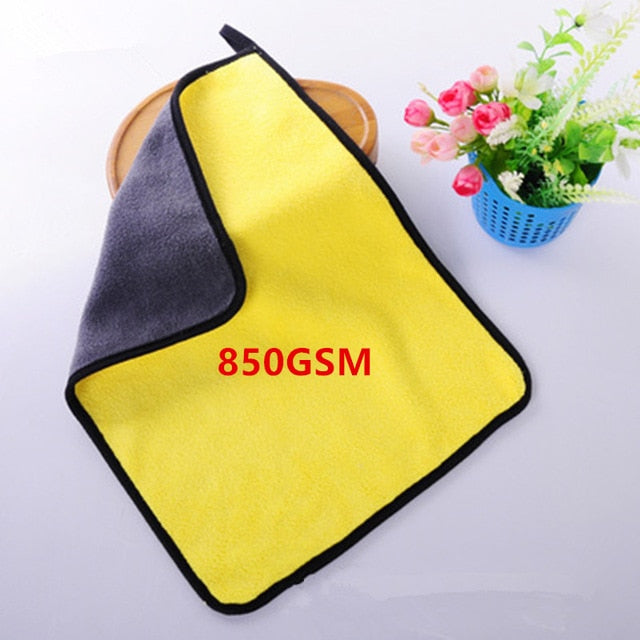 850GSM Thicken Super Quality Car Care Polishing Wash Towels Soft Microfiber Car Washing Drying Towel Car Kitchen Cleaning Cloth