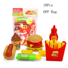 Children kitchen food toys 16 Pcs 22 Pcs/Set Play house simulation toys Burger Fries Hot Dog Set Educational Toys For kids