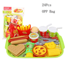 Children kitchen food toys 16 Pcs 22 Pcs/Set Play house simulation toys Burger Fries Hot Dog Set Educational Toys For kids