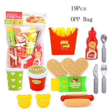 Children kitchen food toys 16 Pcs 22 Pcs/Set Play house simulation toys Burger Fries Hot Dog Set Educational Toys For kids