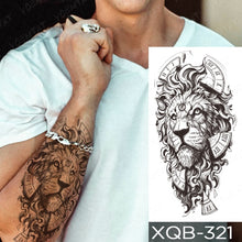 Waterproof Temporary Tattoo Sticker Forest Lion Tiger Bear Flash Tattoos Women Leopard Wolf Crown Body Art Arm Fake Tatoo Men