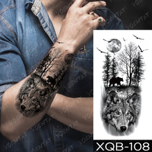Waterproof Temporary Tattoo Sticker Forest Lion Tiger Bear Flash Tattoos Women Leopard Wolf Crown Body Art Arm Fake Tatoo Men