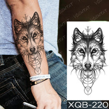 Waterproof Temporary Tattoo Sticker Forest Lion Tiger Bear Flash Tattoos Women Leopard Wolf Crown Body Art Arm Fake Tatoo Men