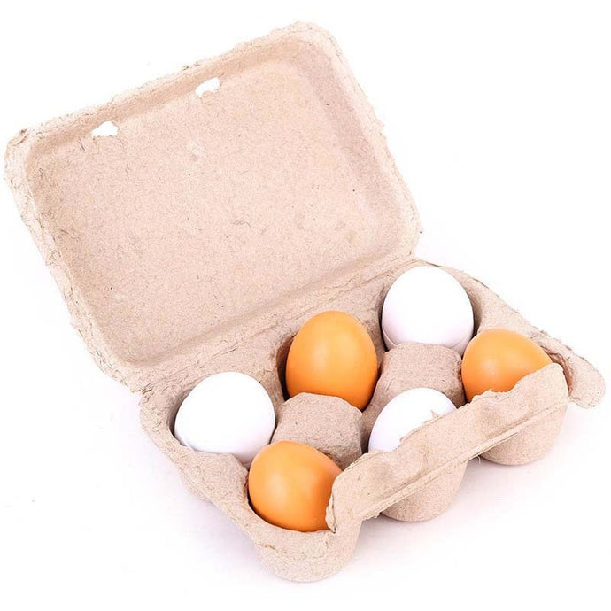 6 pcs/set Wooden Lovely Eggs Pretend Play Toys Food Pretend Play House Preschool Educational Kitchen Cooking Toys Kids Girls Boys - DeliverMyCart.com