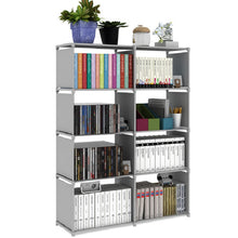 Fashion Double Row Bookshelf Nonwoven Fabric Easy Installation Book Stand Sundrise Storage Cabinet DIY Shelf Bookcase for Home