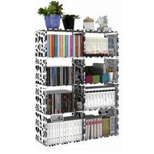 Fashion Double Row Bookshelf Nonwoven Fabric Easy Installation Book Stand Sundrise Storage Cabinet DIY Shelf Bookcase for Home